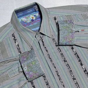 Robert Graham Men's Button-Down Shirt in Black, White, Green, price is firm
